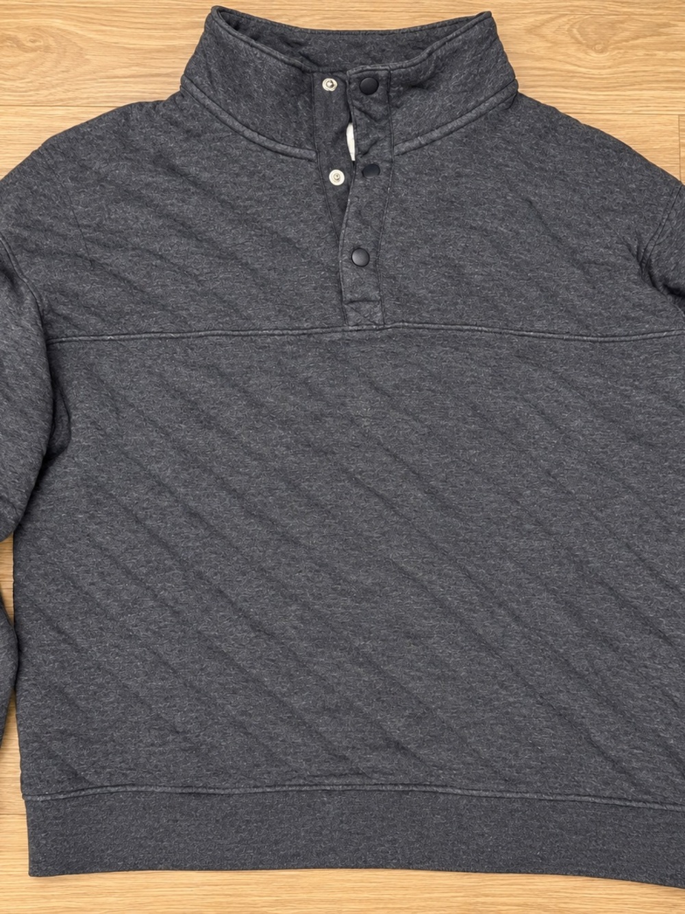 Old Navy Men’s XL Charcoal Gray Snap Neck Pullover Sweatshirt
